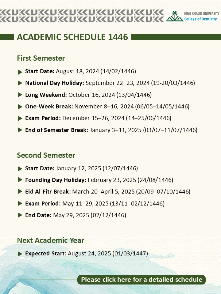 Academic schedule