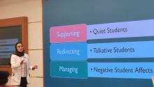 Dr. Sondos presenting her lecture